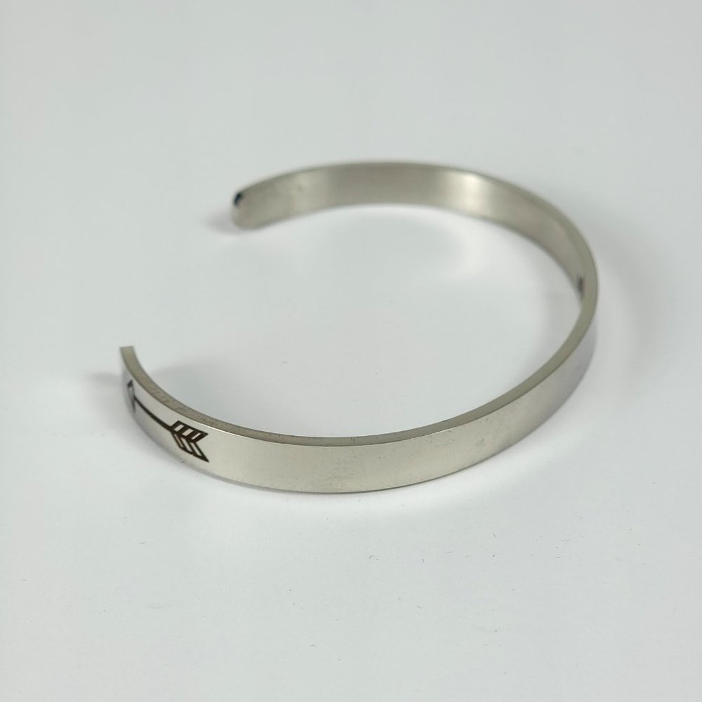 Inspirational "Nothing Can Stop You" "Keep F**king Going" Silver Tone Bracelet - Picture 5 of 5